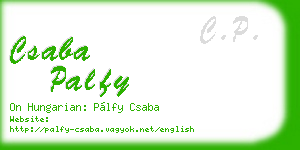 csaba palfy business card